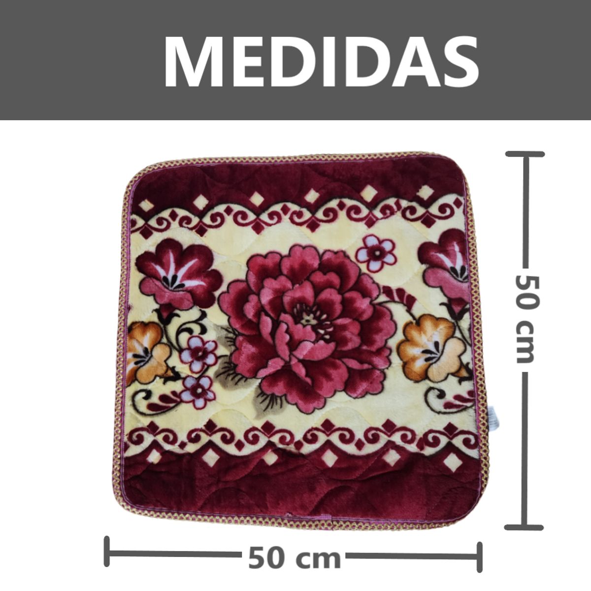 GENERICO - Pack 2 Alfombras de flores Piso de felpa de 50x50cm - Rojo