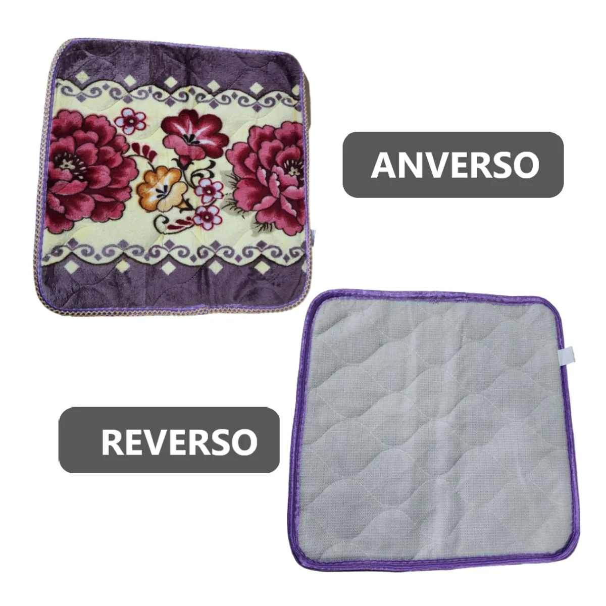 GENERICO - Pack 2 Alfombras de flores Piso de felpa de 50x50cm - Morado