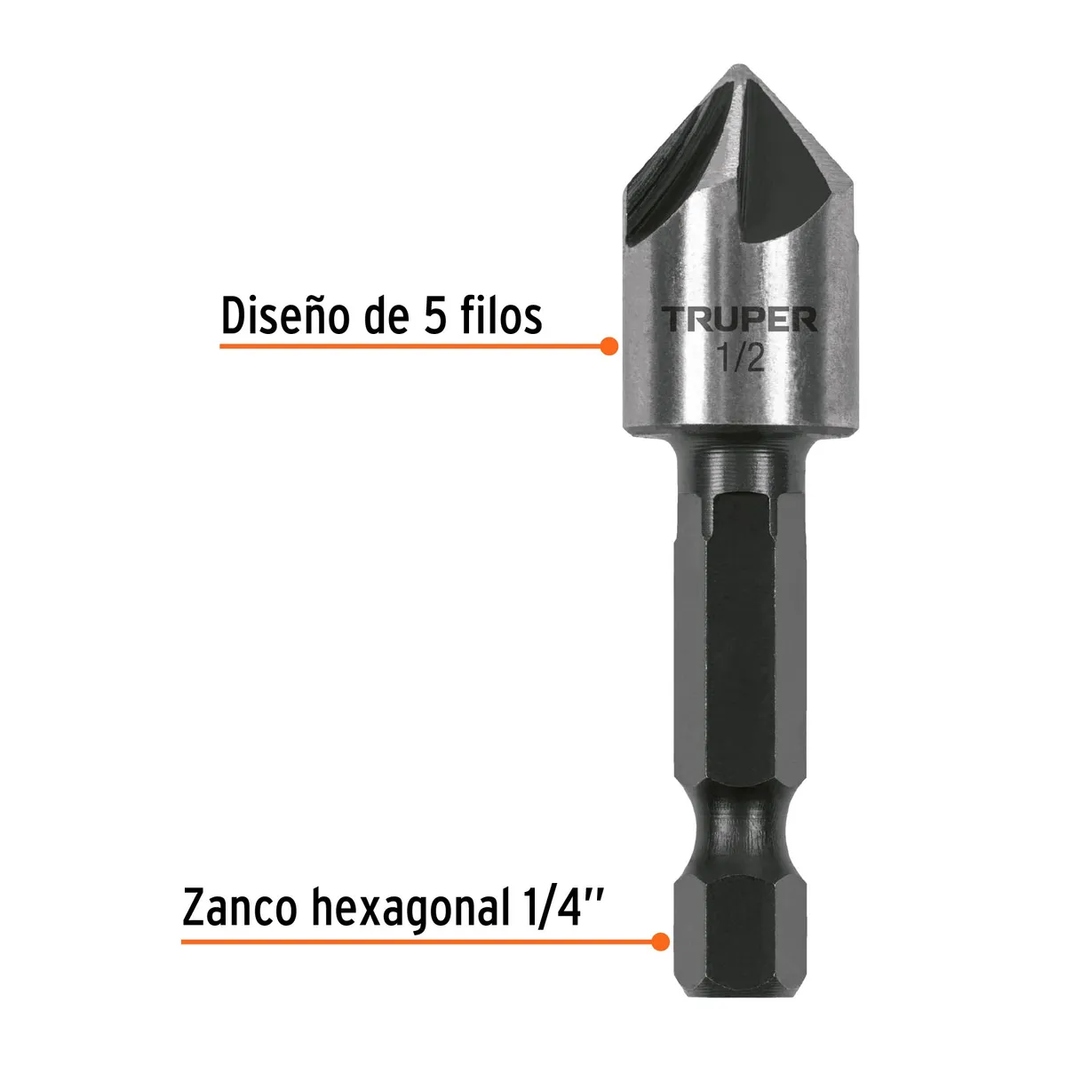 TRUPER - Broca 1/2" Avellanadora para Fierro Metal 102380 Truper