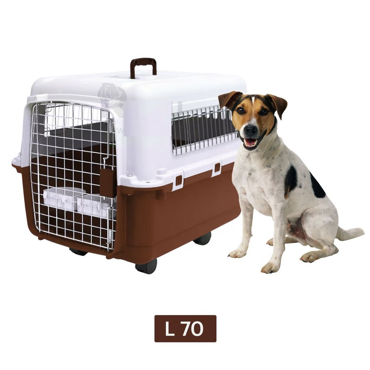 GENERICO - Jaula De Transporte Para Mascotas L70Marron