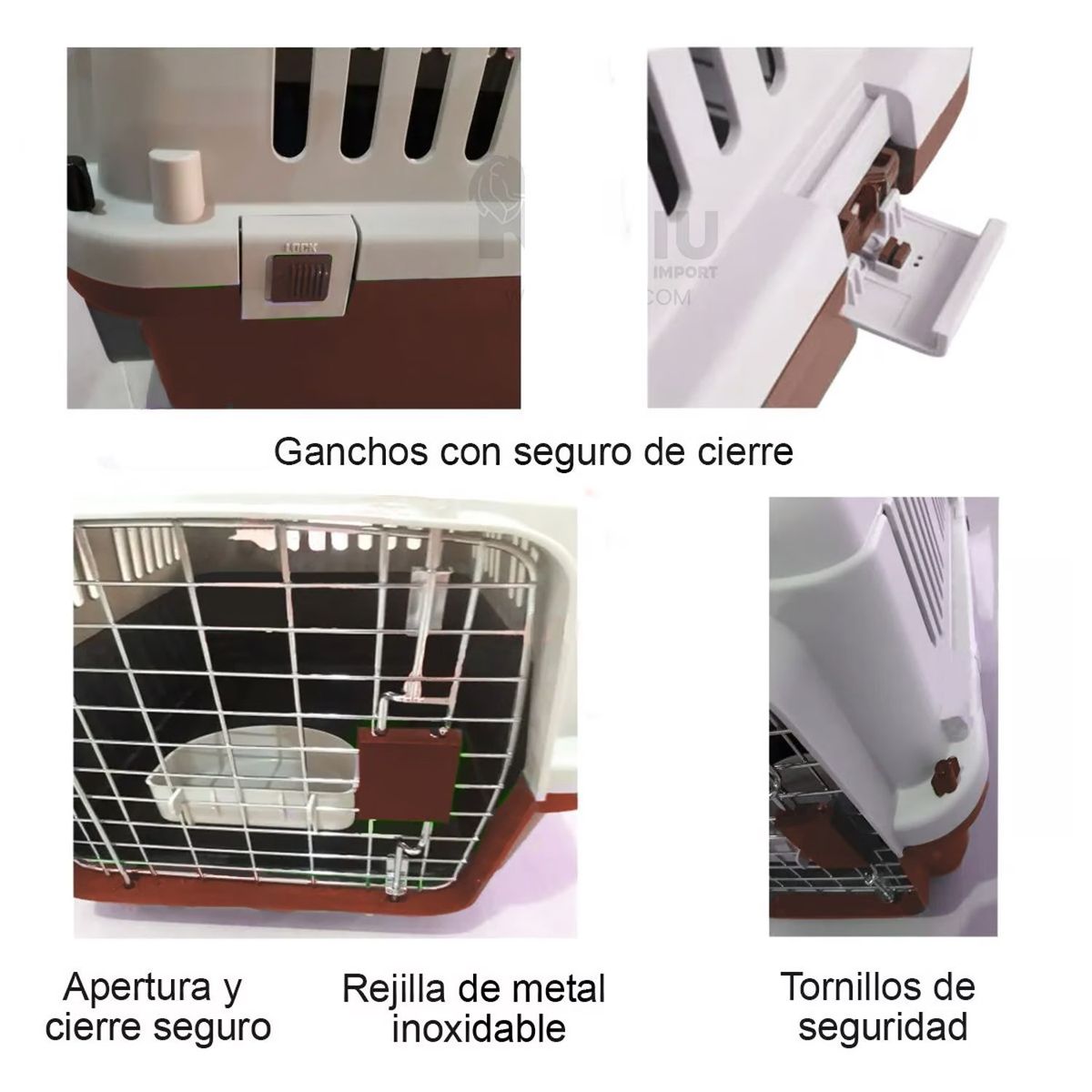 GENERICO - Jaula De Transporte Para Mascotas L70Marron