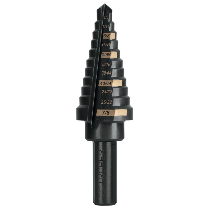 TRUPER - Broca 1/4" - 7/8" Escalonada para Fierro Metal HSS 101457 Truper
