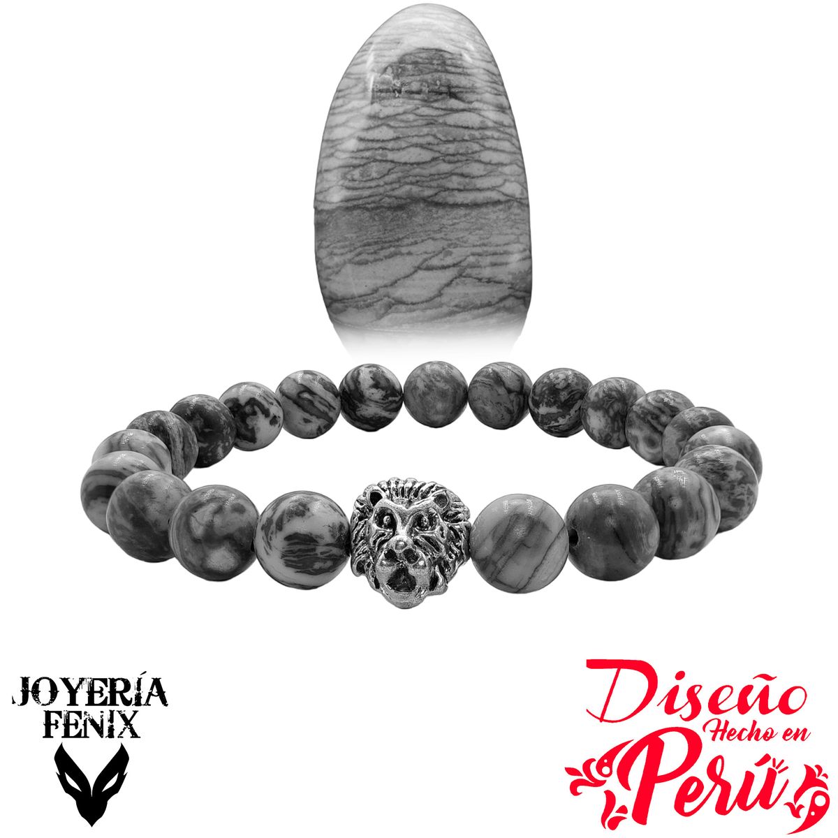 JOYERIA FENIX - Pulsera Piedra Natural León - Joyería Fenix