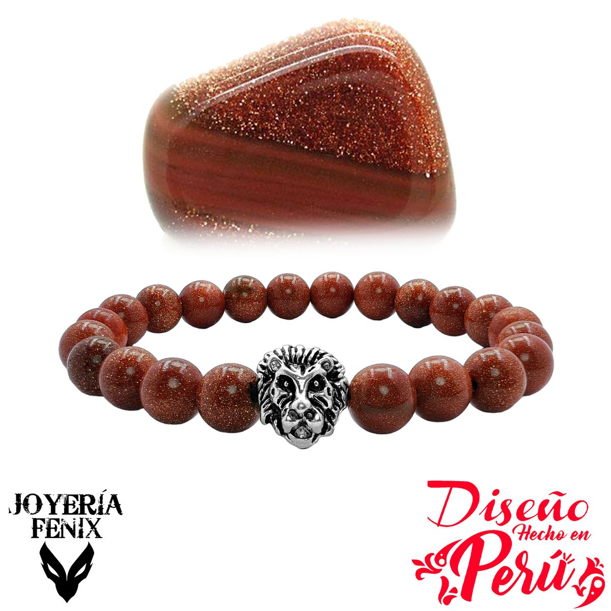 JOYERIA FENIX - Pulsera Piedra Natural León - Joyería Fenix