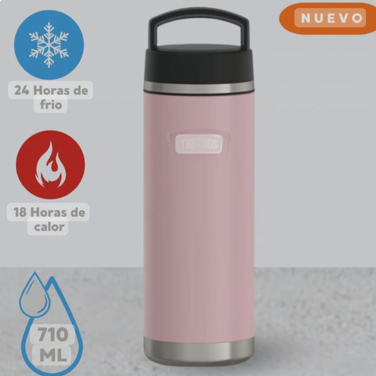 THERMOS - THERMOS HIDRATANTE DE ACERO ICON ROSADO 710ML
