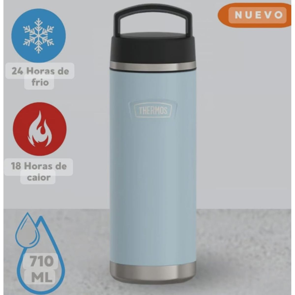 THERMOS - THERMOS HIDRATANTE DE ACERO ICON CELESTE 710ML