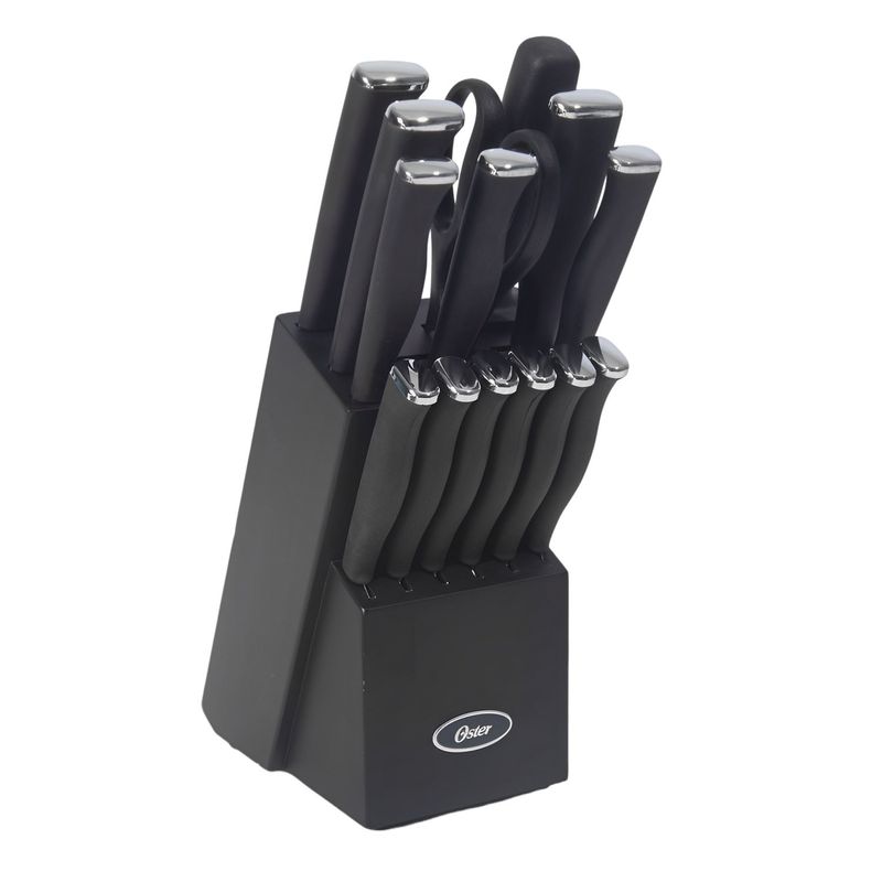 OSTER - Juego de cuchillos acero inoxidable 15 piezas Oster Langmore en negro
