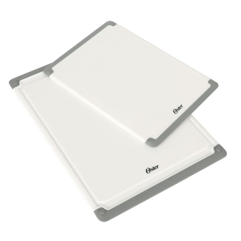 OSTER - Juego de 2 tablas de cortar rectangulares Bergen Oster en blanco.