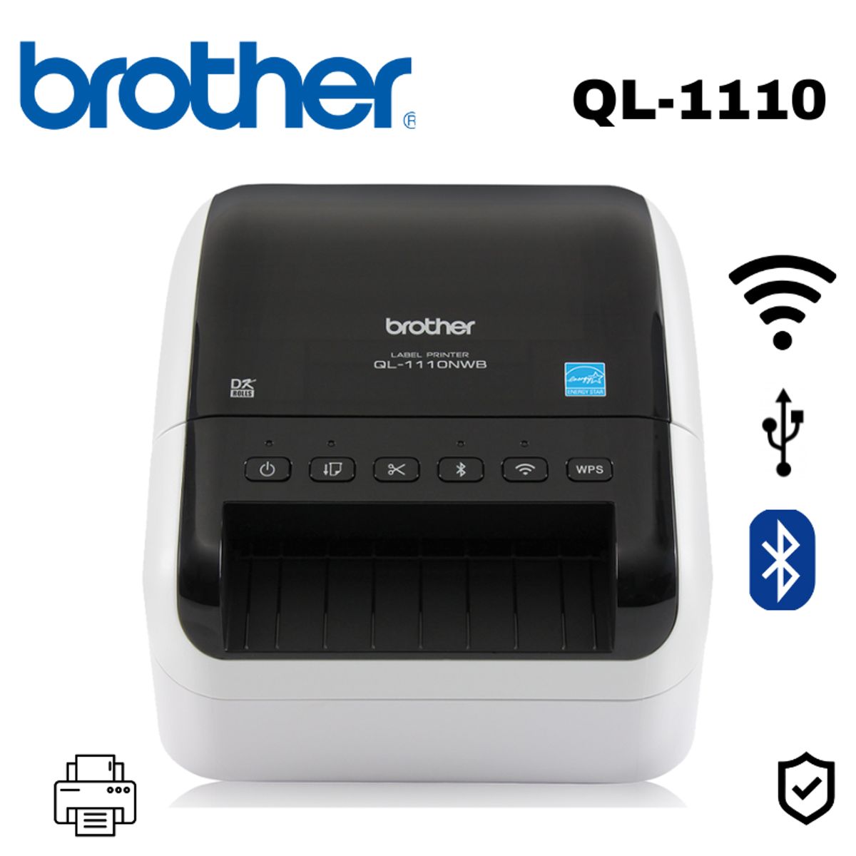 BROTHER - Impresora De Etiqueta QL-1110NWB Brother Wifi Bluetooth Red