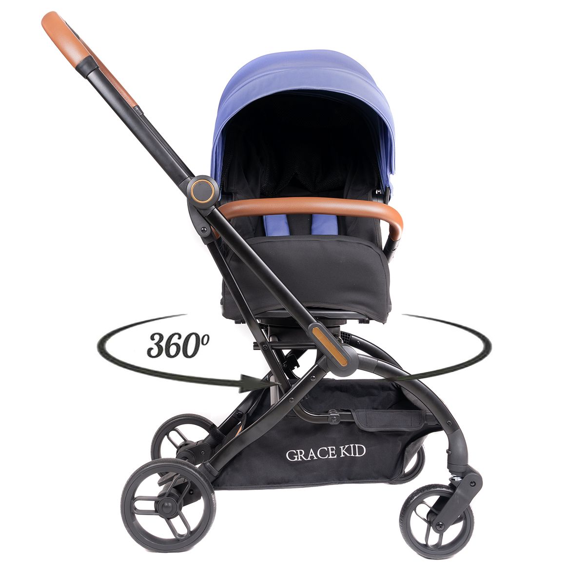 BABYKISS - COCHE DE BEBE LONDON ROTACION DE 360° VIAJERO COLOR ACERO