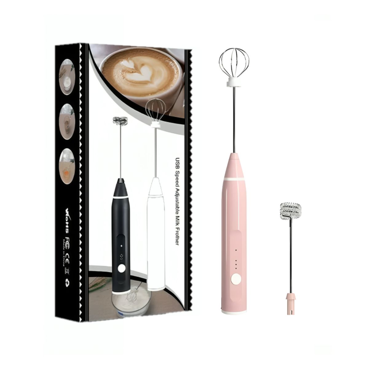 GENERICO - Mini batidora Rosado eléctrica para café - inalámbrica con USB