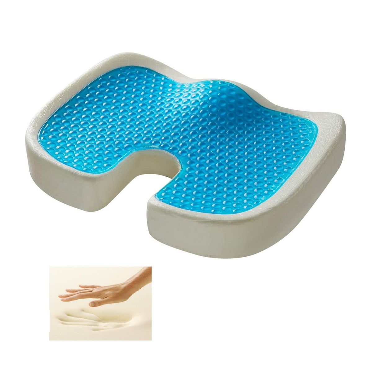 GENERICO - Cojín de Asiento Viscoelástico Con Gel con Funda transpirable ploma