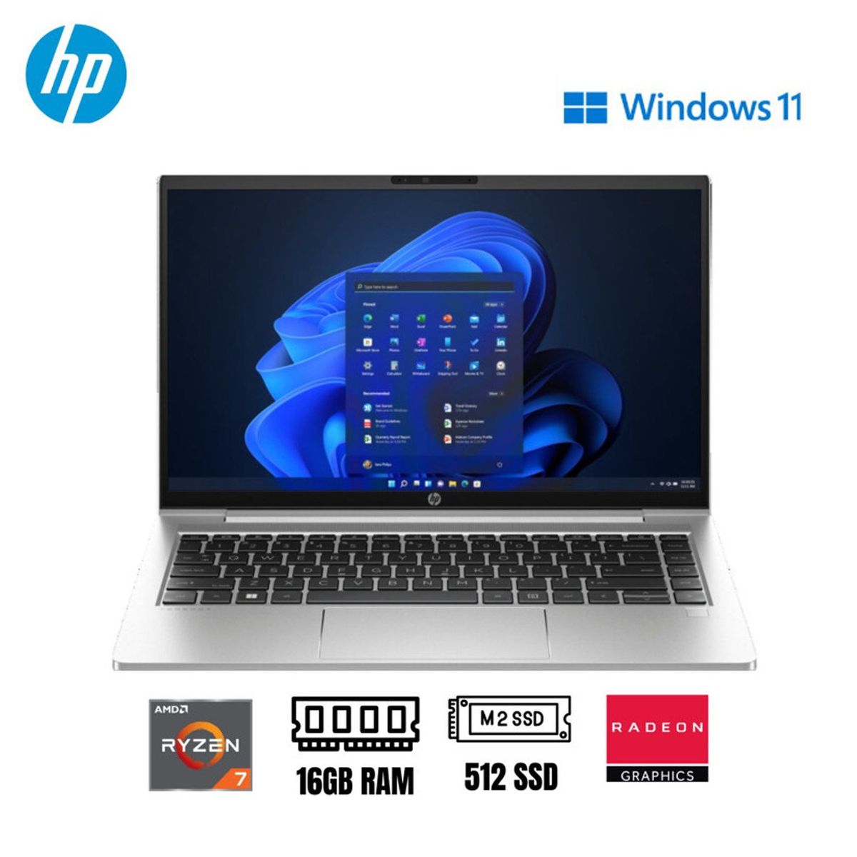 HP - LAPTOP HP 14" FHD Ryzen 7 7730U 16GB RAM 512GB SSD W11 445 G10 9S640LA