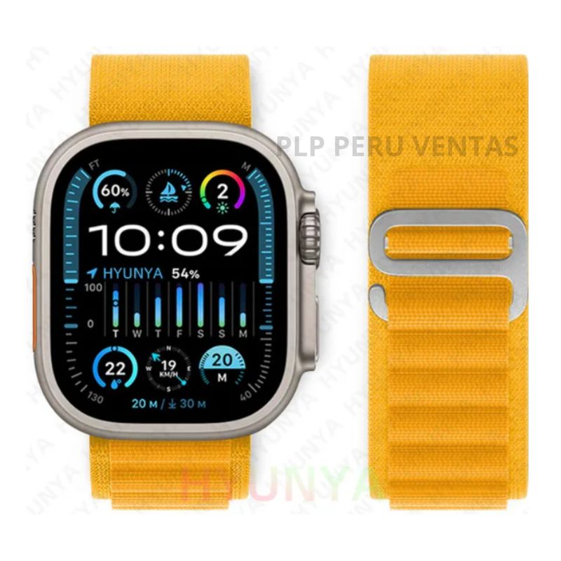 GENERICO - Correa Alpine Loop Apple Watch y Smartwatch 42-44-45-49mm Amarillo