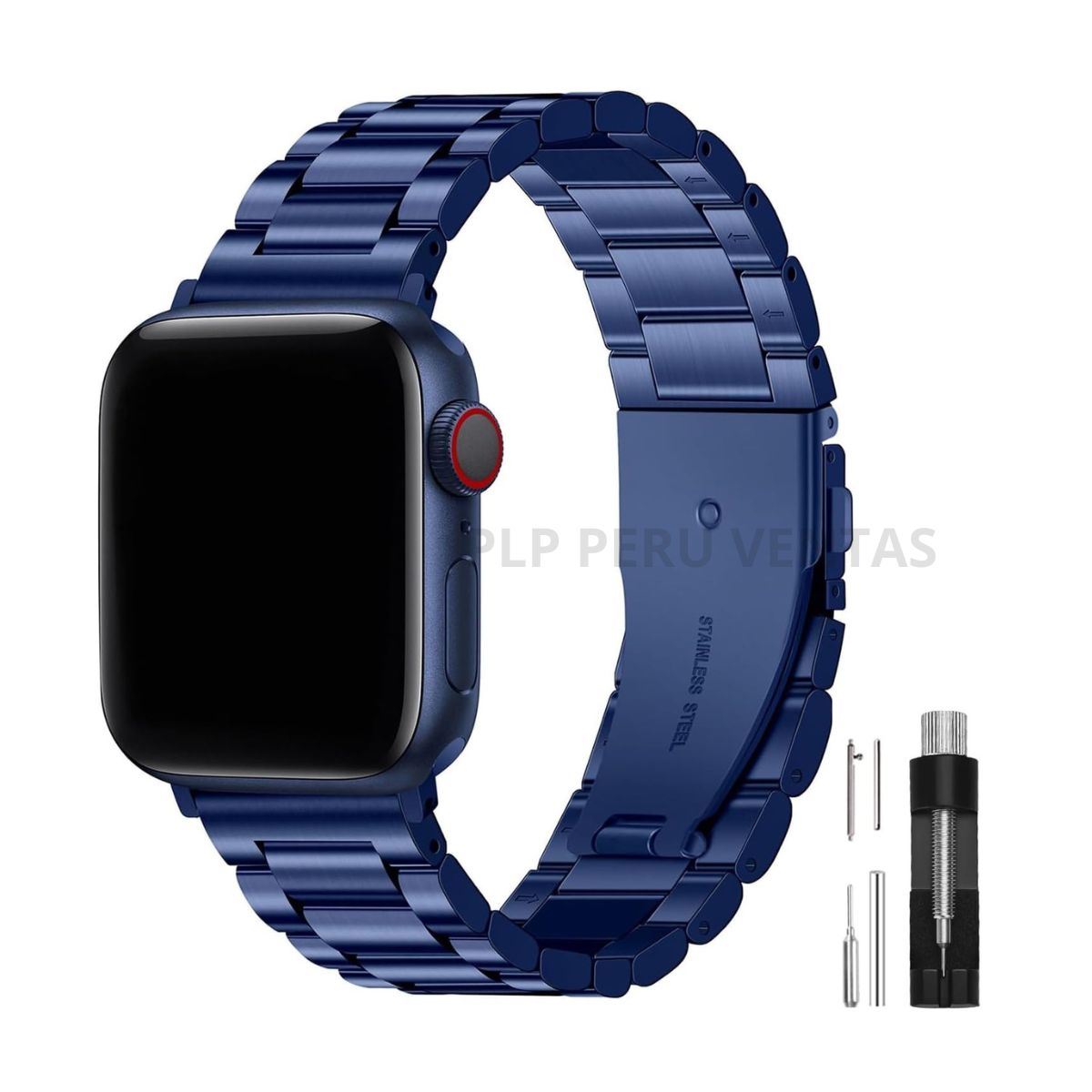 GENERICO - Correa Acero Apple Watch y Smartwatch 42mm a 49mm Azul