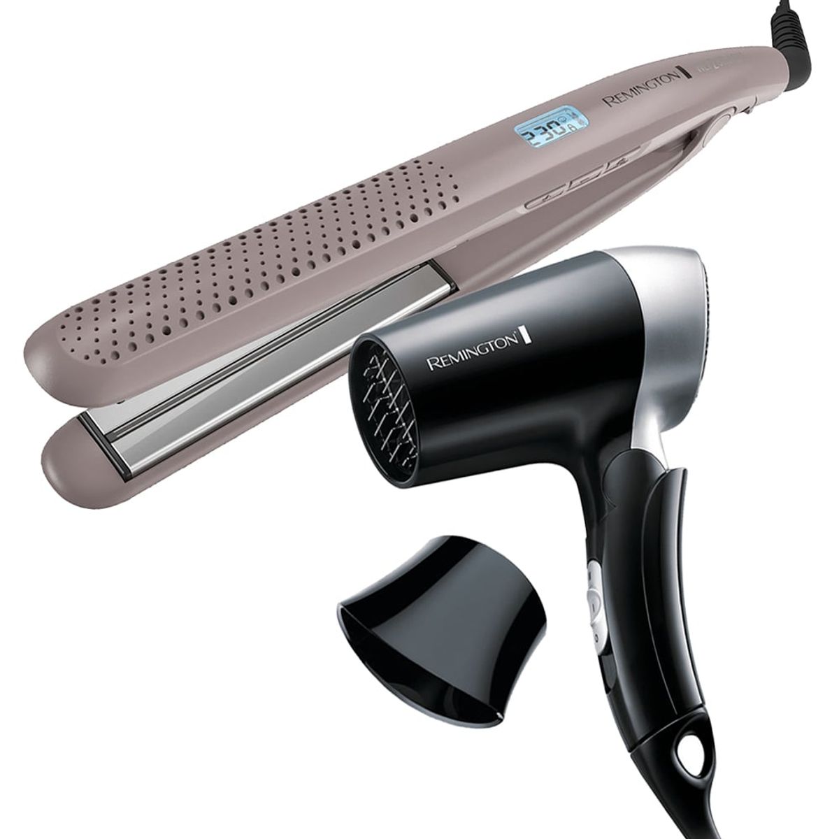 REMINGTON - Combo Remington Alisadora Wet2Straight S27A y Secador Plegable D2400