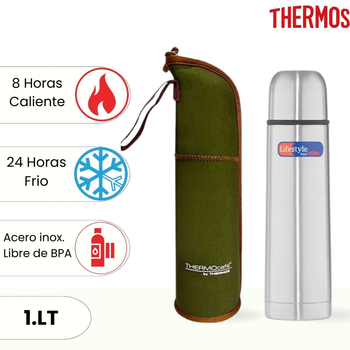 THERMOS - THERMO ACERO 1LT LIFESTYLE C FUNDA