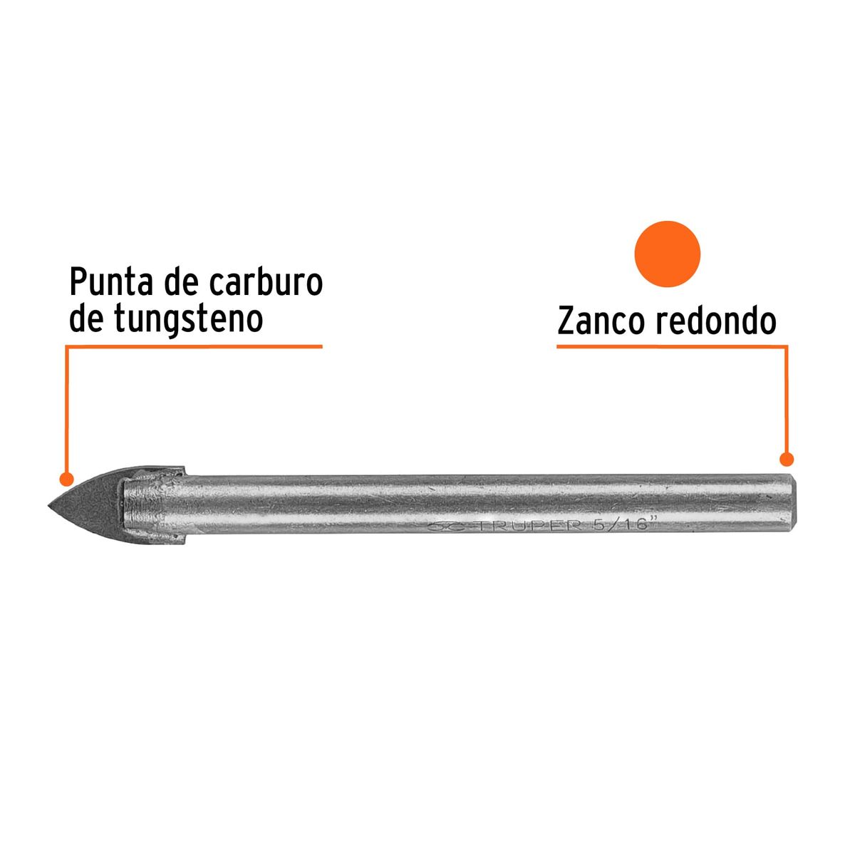 TRUPER - Broca 5/16" para Vidrio y Mayolica 11703 Truper