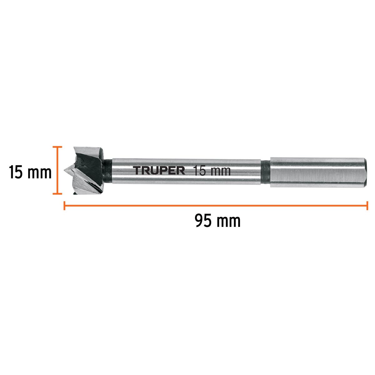 TRUPER - Broca 15mm (19/32") Forstner para Madera 102318 Truper