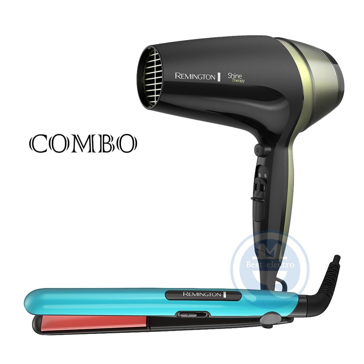 REMINGTON - Combo Remington Alisadora Ceramic S1520 y Secador D13A Shine Therapy