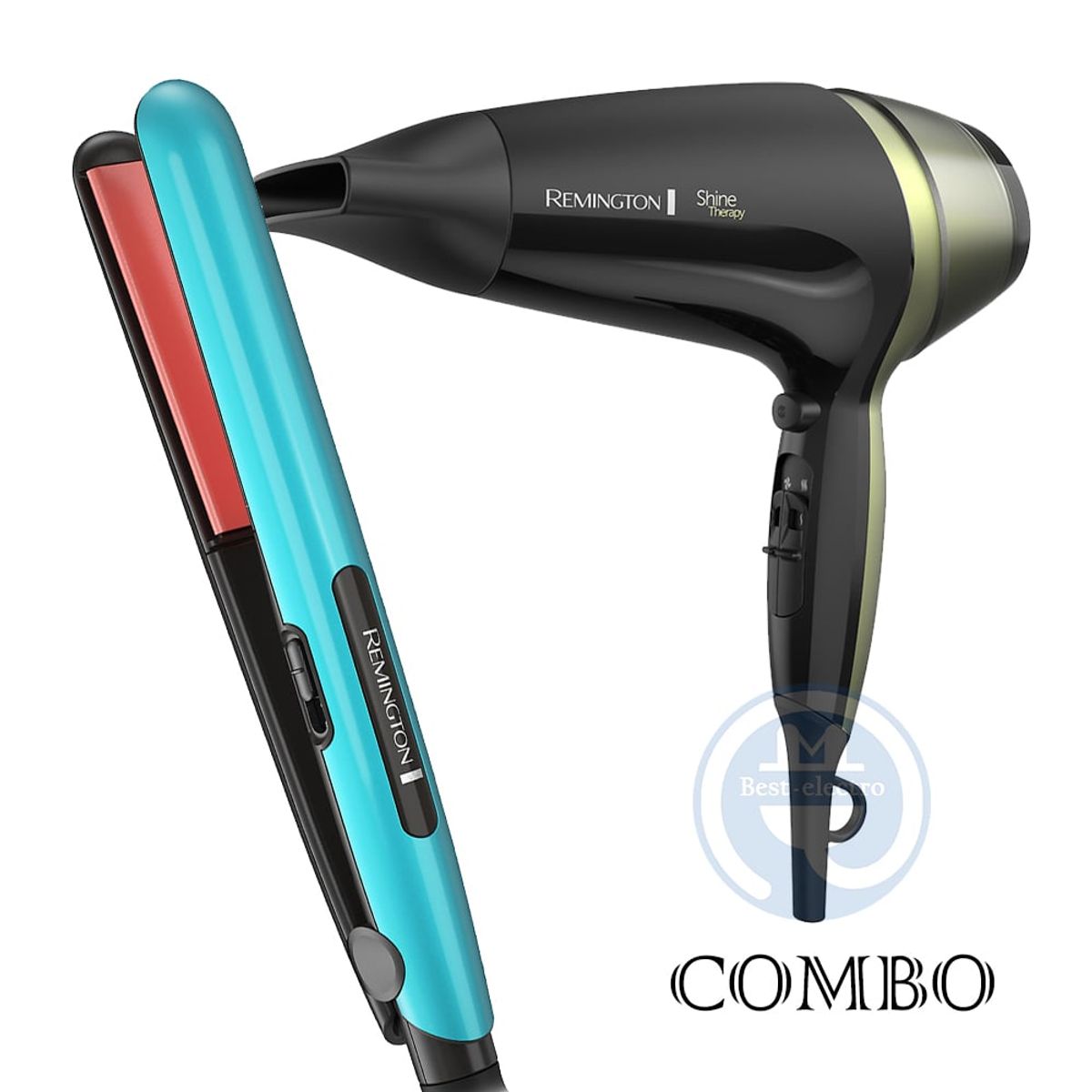 REMINGTON - Combo Remington Alisadora Ceramic S1520 y Secador D13A Shine Therapy