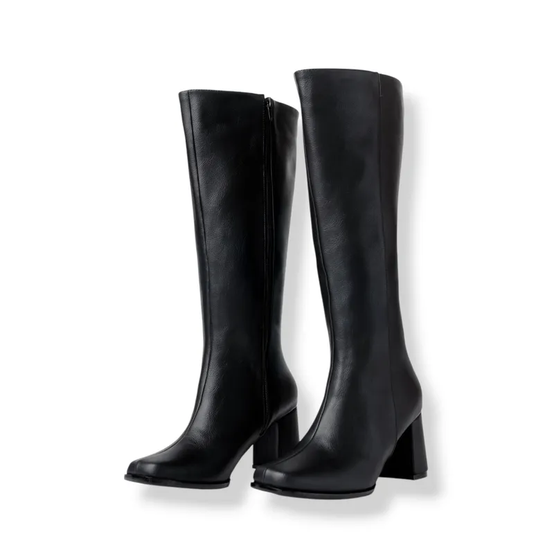 LB LIBBY CALZADOS Y ACCESORIOS - BOTAS ATENAS PUNTA CUADRADA COLOR NEGRO - TACO 7