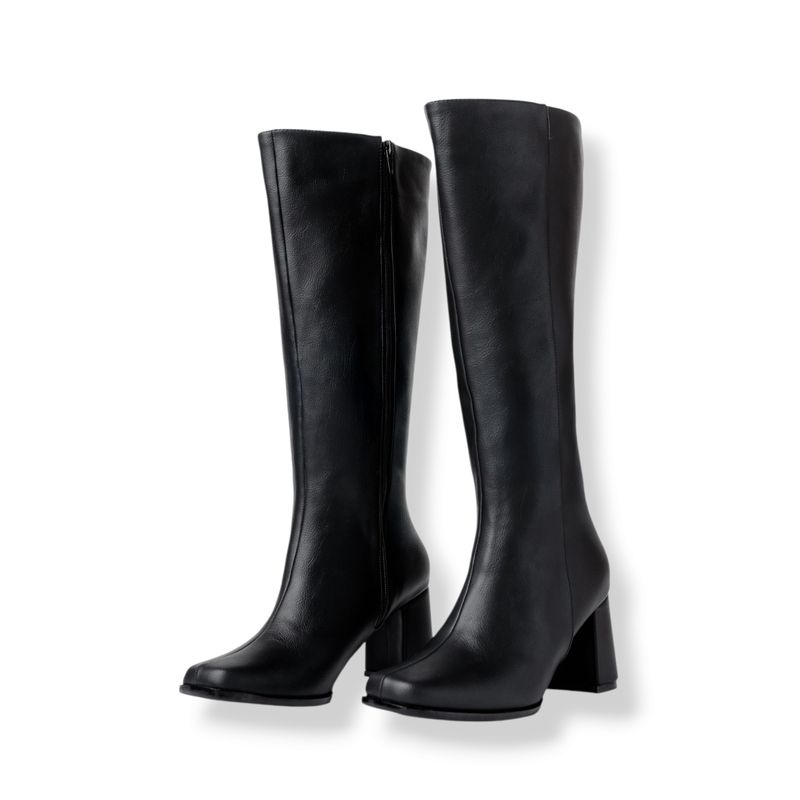 LB LIBBY CALZADOS Y ACCESORIOS - BOTAS ATENAS PUNTA CUADRADA COLOR NEGRO - TACO 7