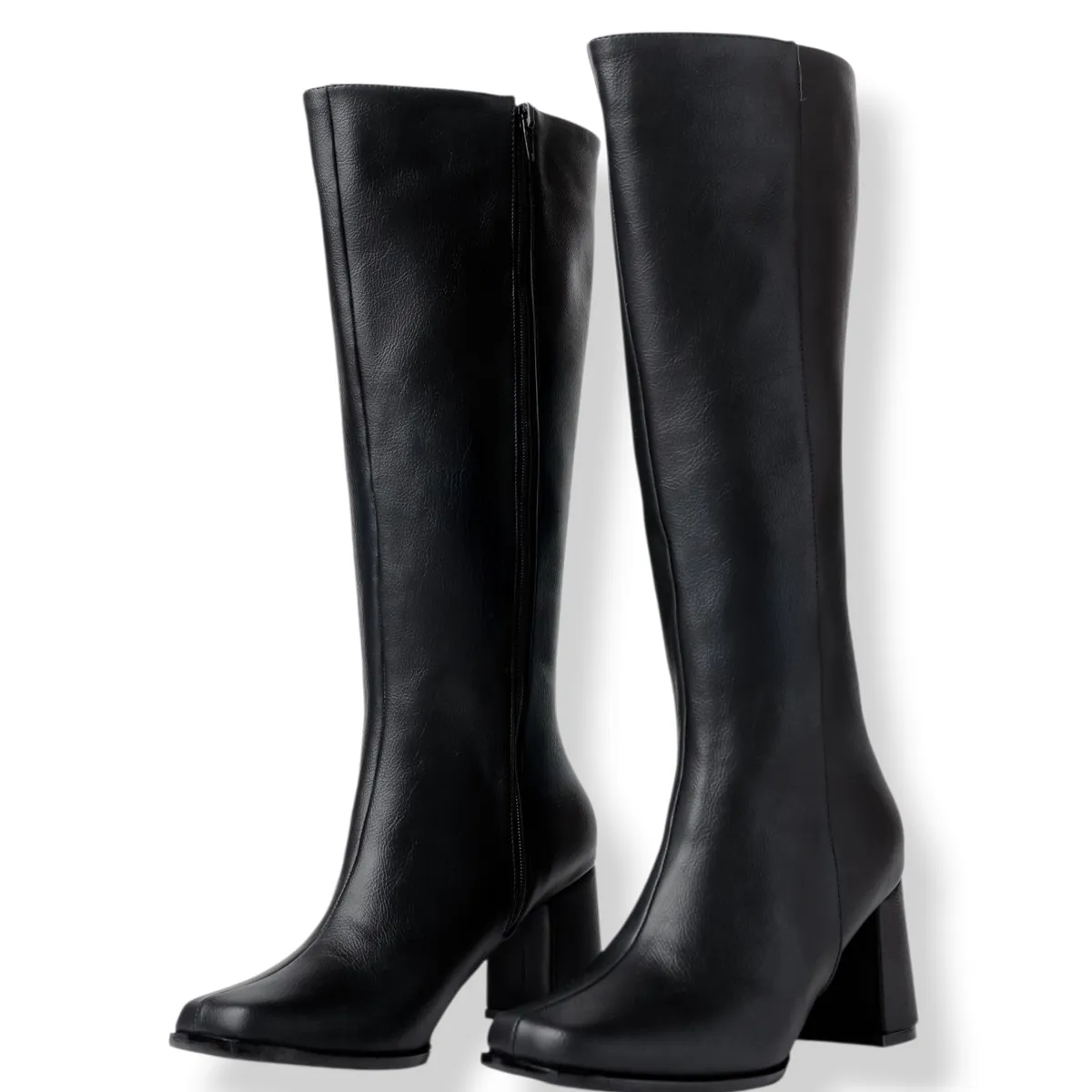 LB LIBBY CALZADOS Y ACCESORIOS - BOTAS ATENAS PUNTA CUADRADA COLOR NEGRO - TACO 7