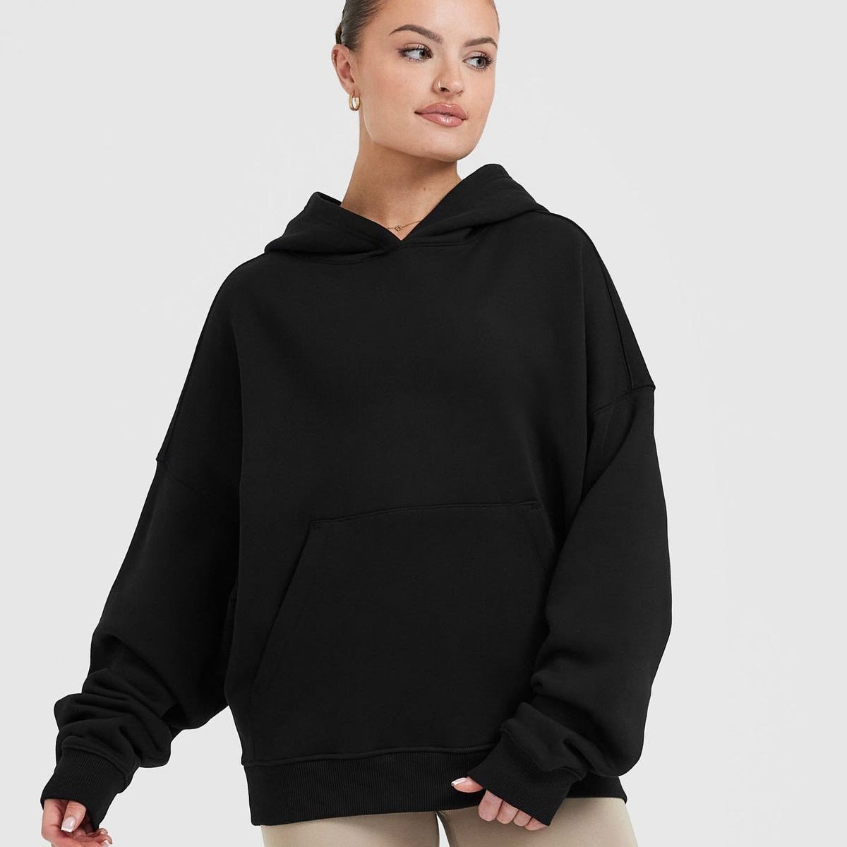 GENERICO - POLERA OVERSIZE MUJER - HOODIE DEPORTIVO AFRANELADO MUJER