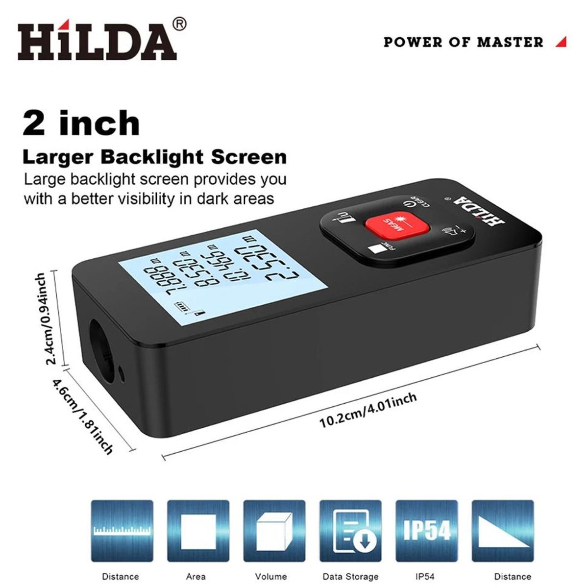 HILDA - MEDIDOR DE DISTANCIA  WINCHA  distanciometro HILDA RECARGABLE 120 M