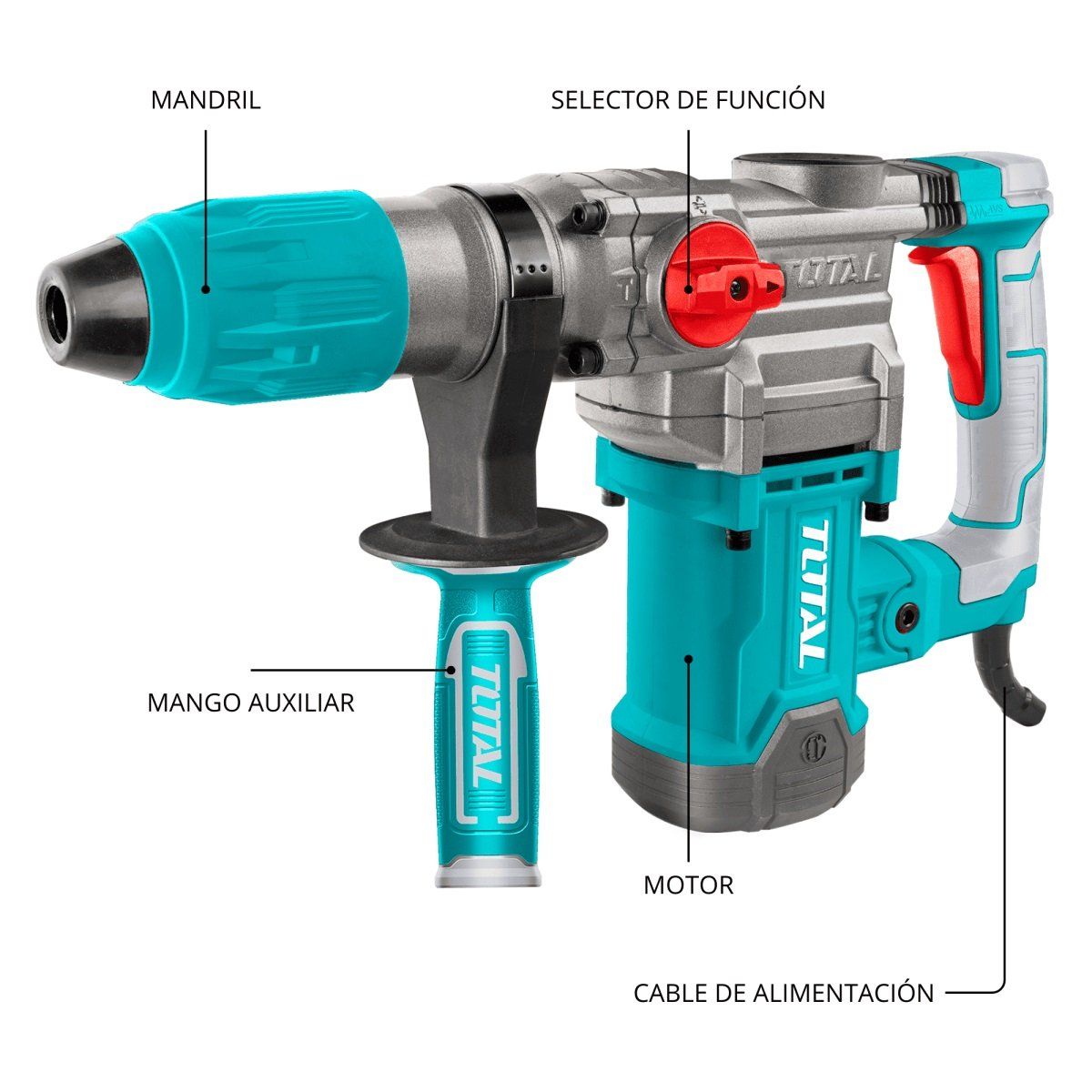 TOTAL TOOLS - ROTOMARTILLO SDS MAX  INDUSTRIAL 1600W 10 JOULES 40MM  TOTAL  TH1163855