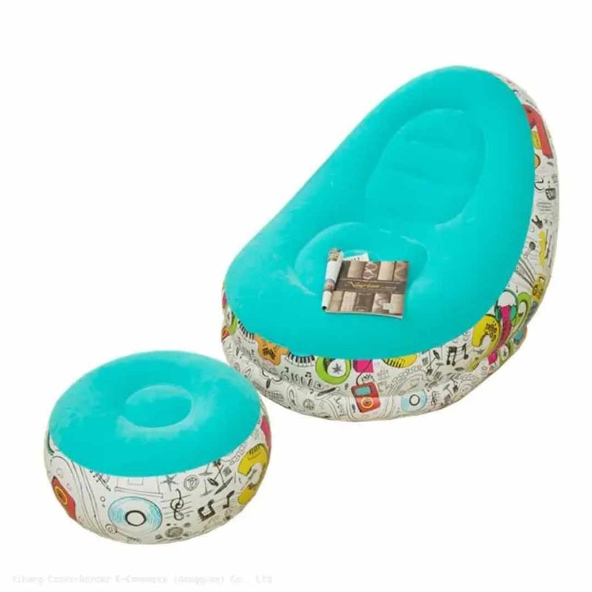 GENERICO - Puff Inflable Posapies Sillon Con Diseño Niños Hombres Mujeres Hogar