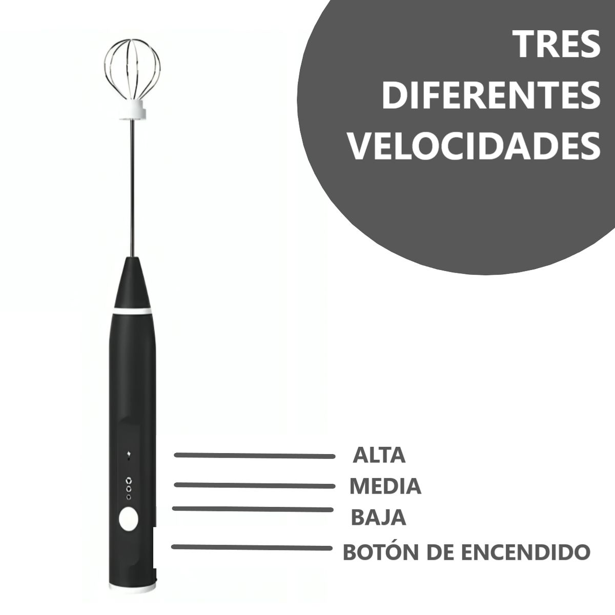 GENERICO - Mini batidora manual eléctrica USB de café