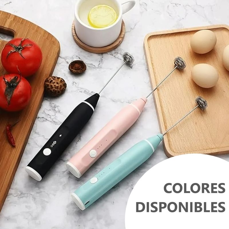 GENERICO - Mini batidora manual eléctrica USB de café - Rosa