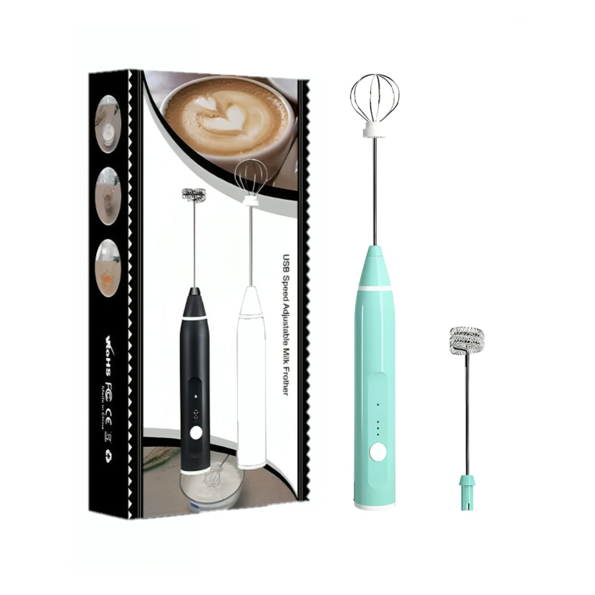 GENERICO - Mini batidora manual eléctrica USB de café - VERDE