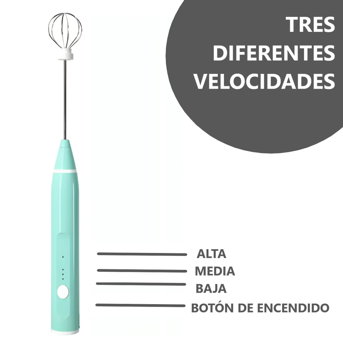 GENERICO - Mini batidora manual eléctrica USB de café - VERDE