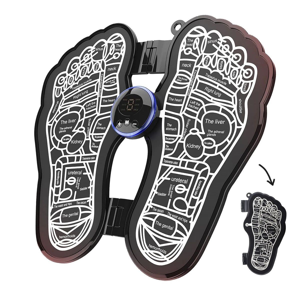 OEM - Eléctroestimulador Masajeador para Pies Plegable Recargable y Portátil