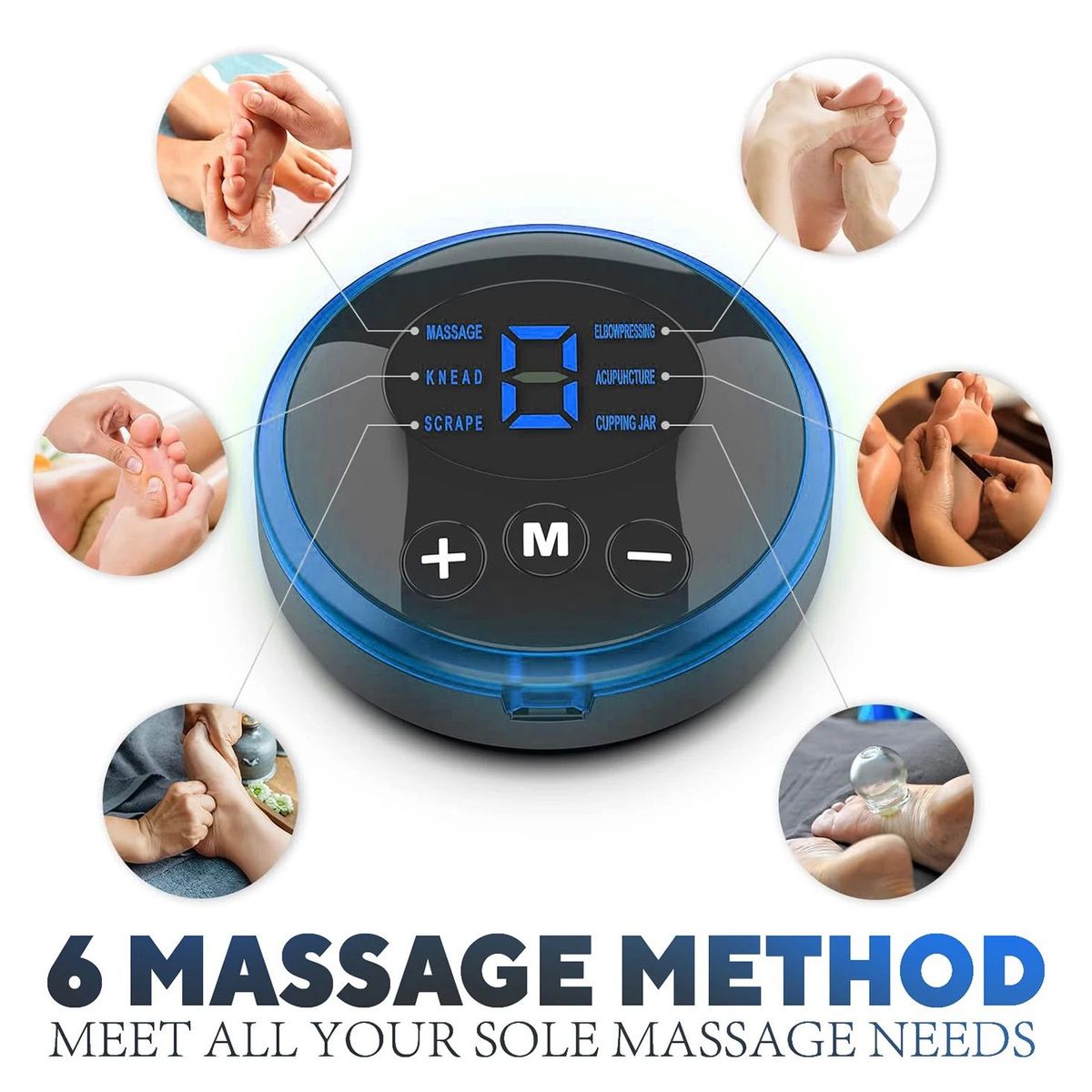 OEM - Eléctroestimulador Masajeador para Pies Plegable Recargable y Portátil