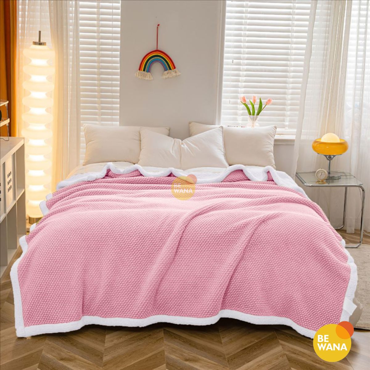 CASATEX - Manta Antialérgica Carnero Alto Relieve Lujo QUEEN PINK