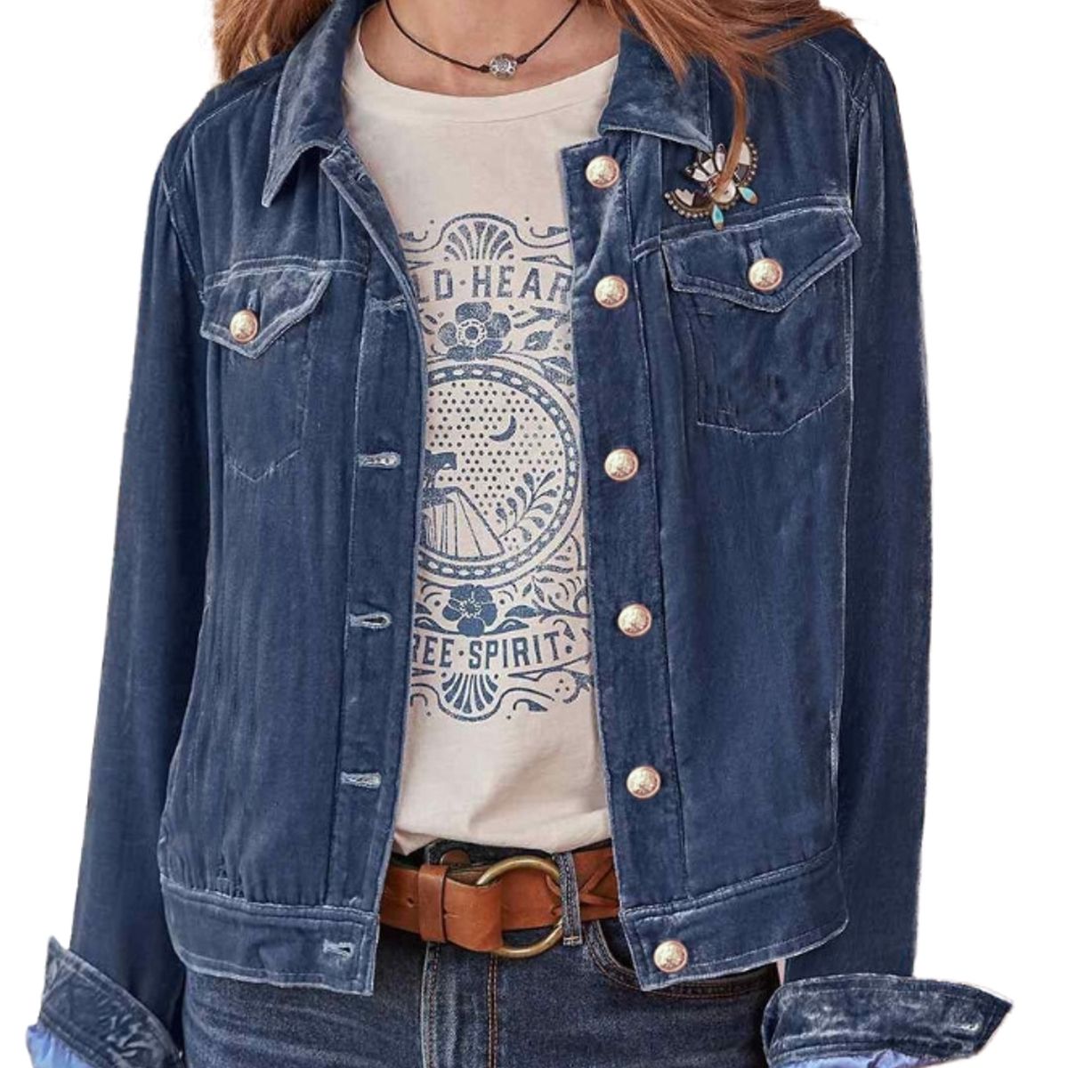 BLWOENS - Chaqueta de para mujeres MC644-Azul