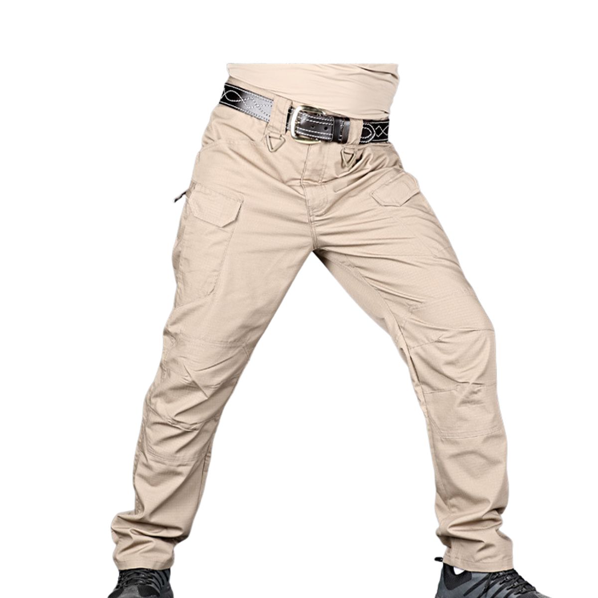 BLWOENS - pantalones baggy largos para hombres-Beige