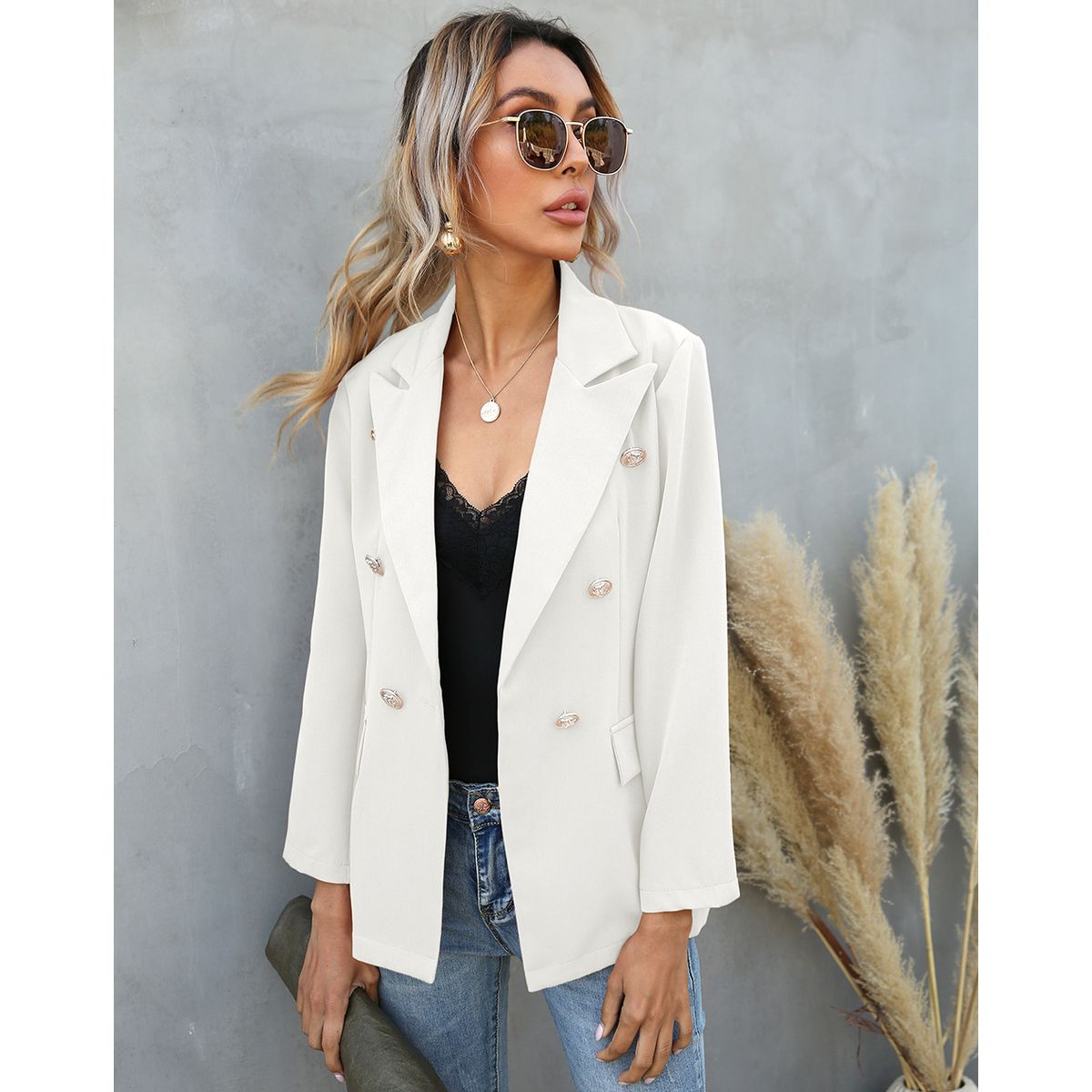 BLWOENS - Chaqueta de mujer 109996-Blanco
