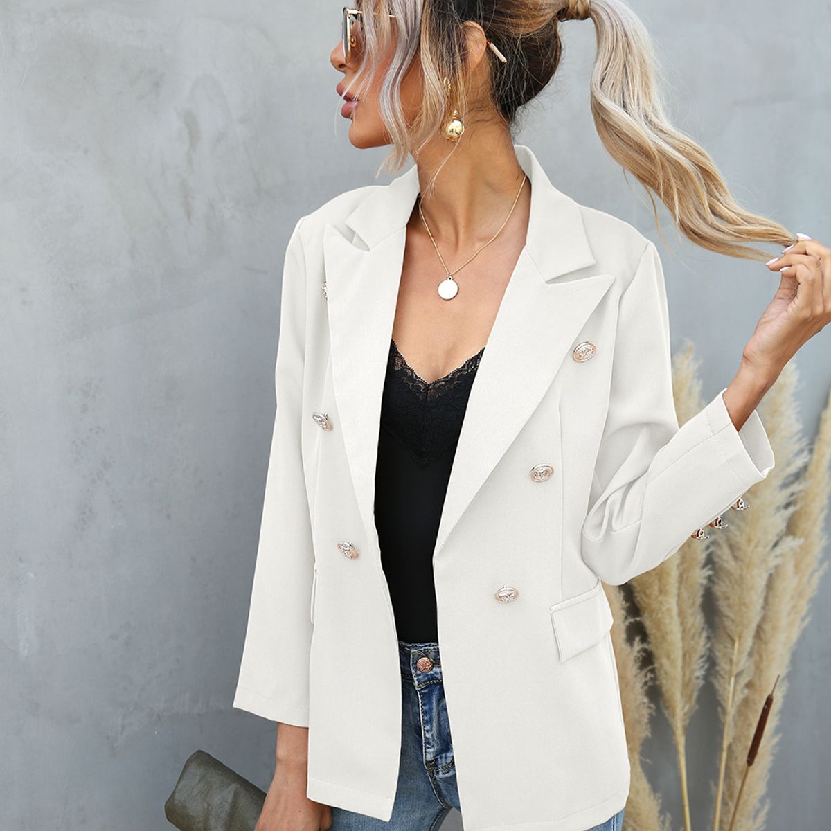 BLWOENS - Chaqueta de mujer 109996-Blanco