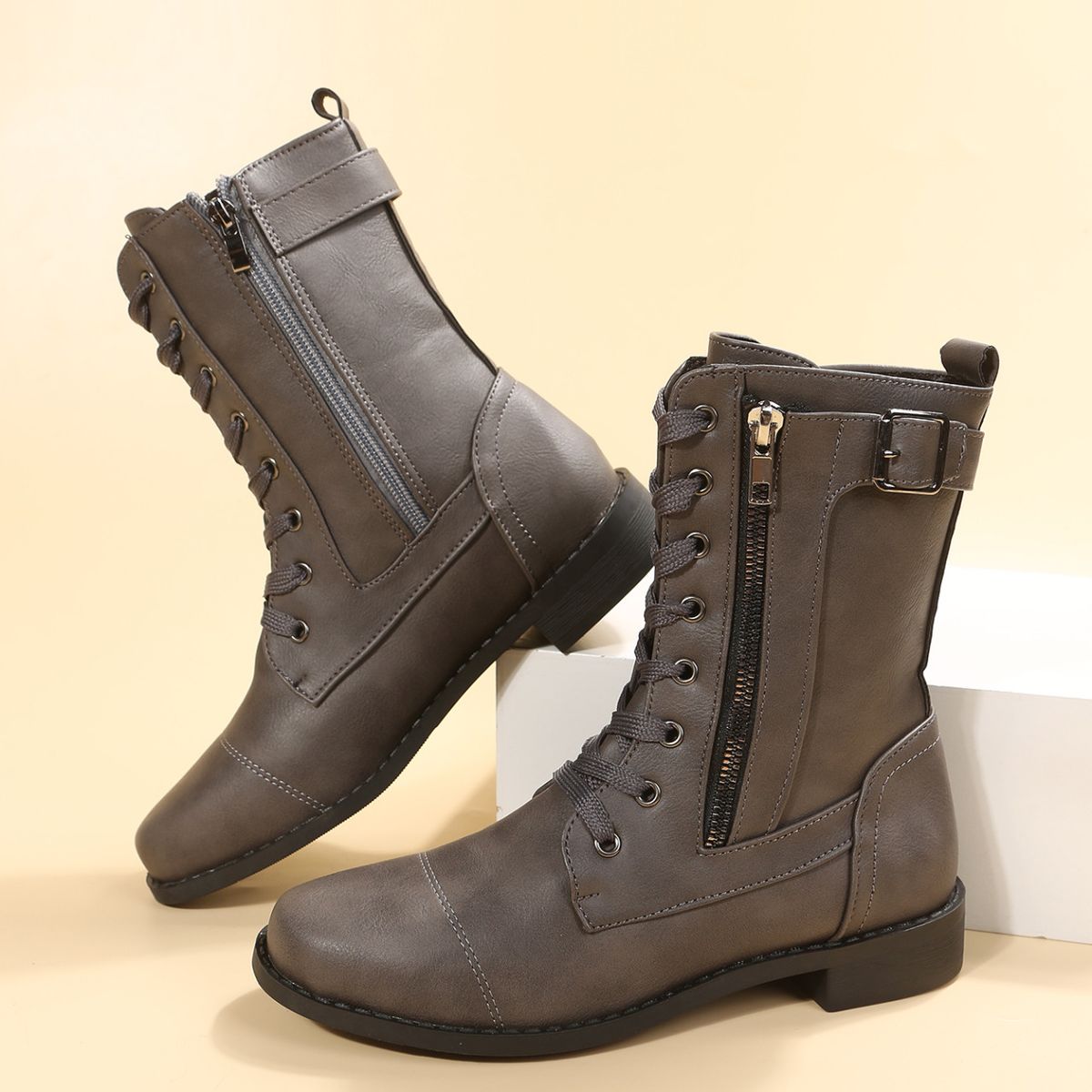 BLWOENS - Botas para Mujer-Gris