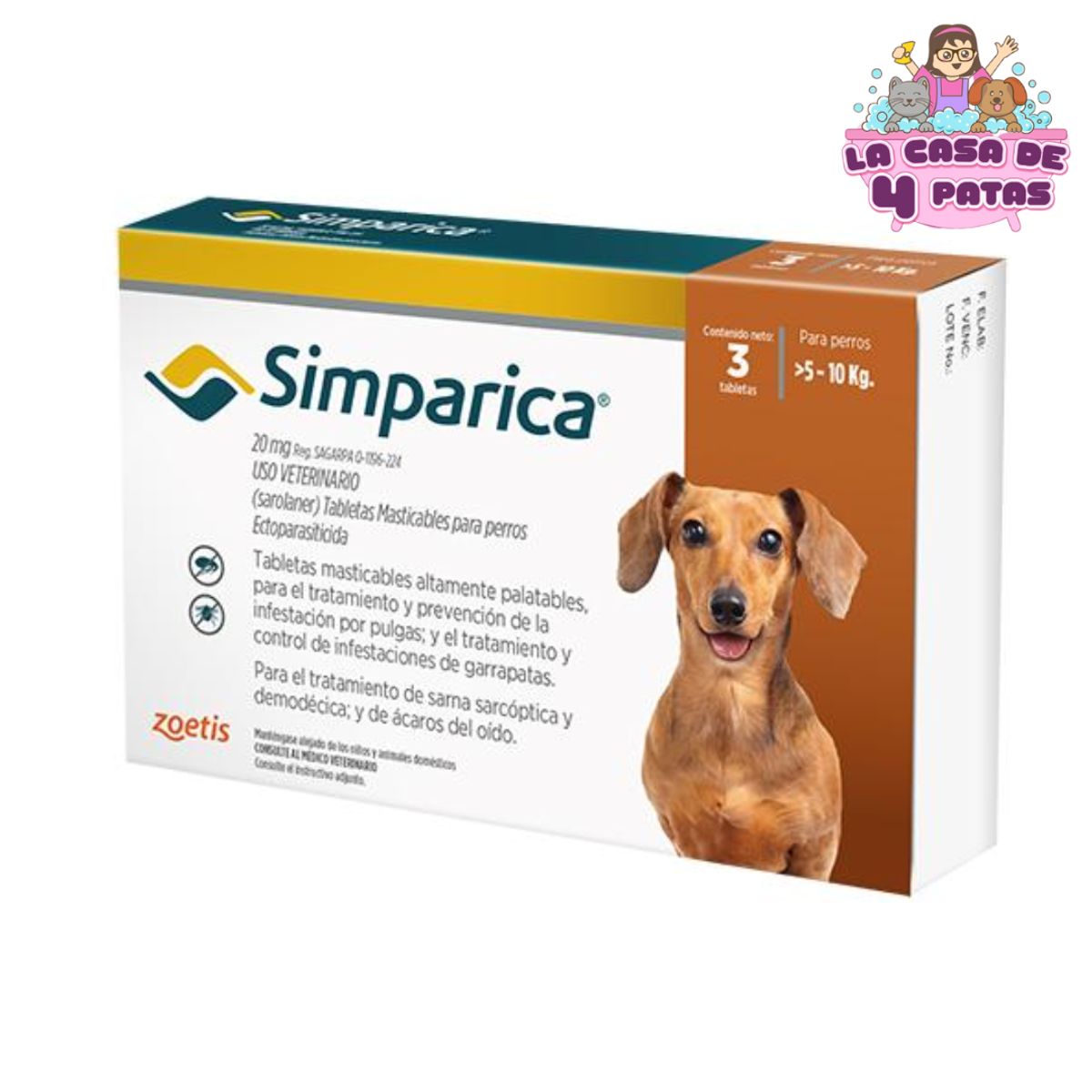 SIMPARICA - Simparica de 5 a 10 kg x 3 Pastillas