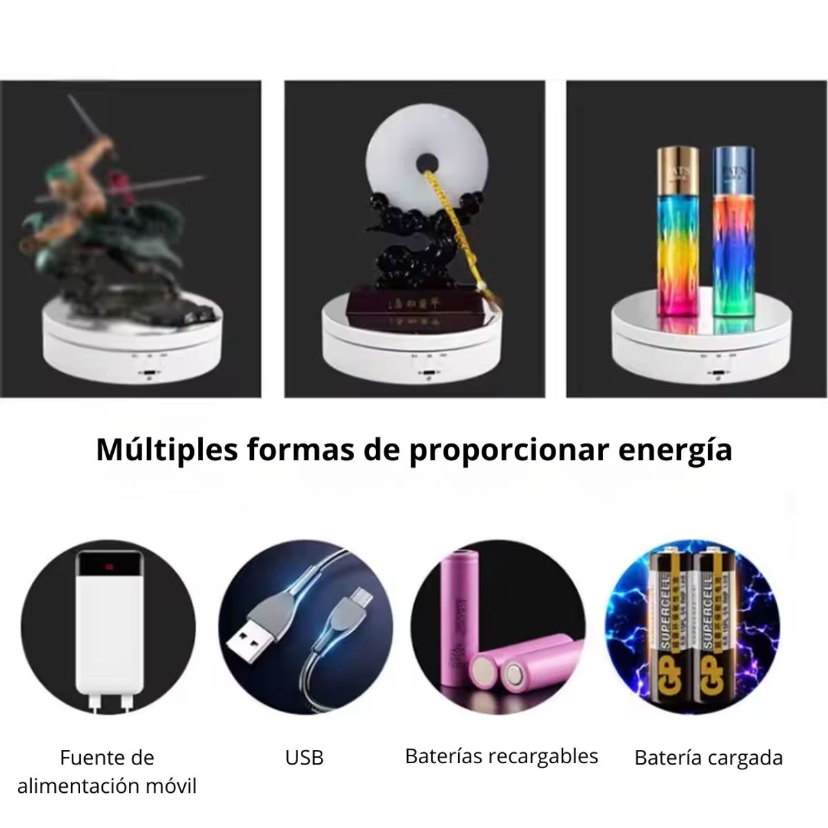 GENERICO - Soporte de Exhibición Giratorio 360° 3 Velocidades XRF-039