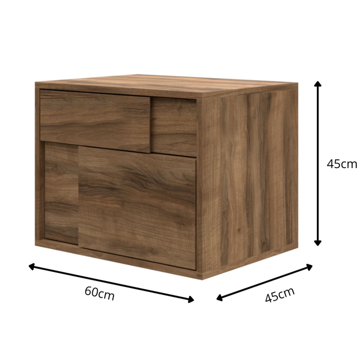 MUEBLES MACRUMO - Veladores estilo nórdico 2 cajones color Inhotim (Set 2Unid)