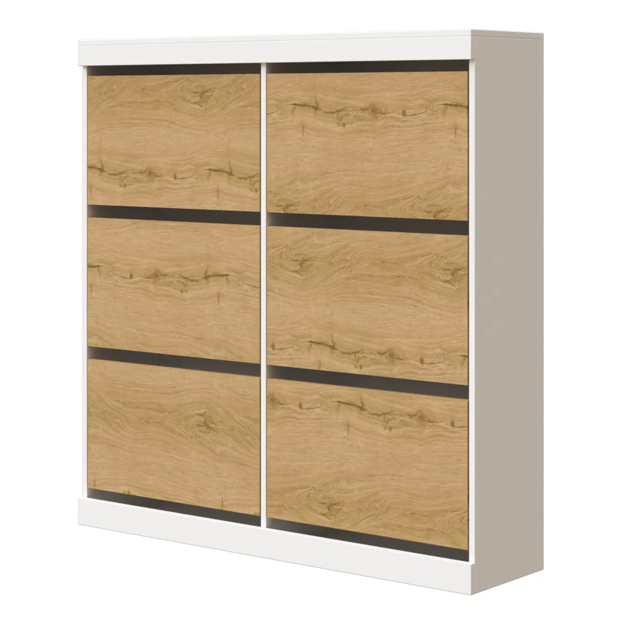 MUEBLES MACRUMO - Zapatera de 6 divisiones con puertas abatibles- color Tribeca