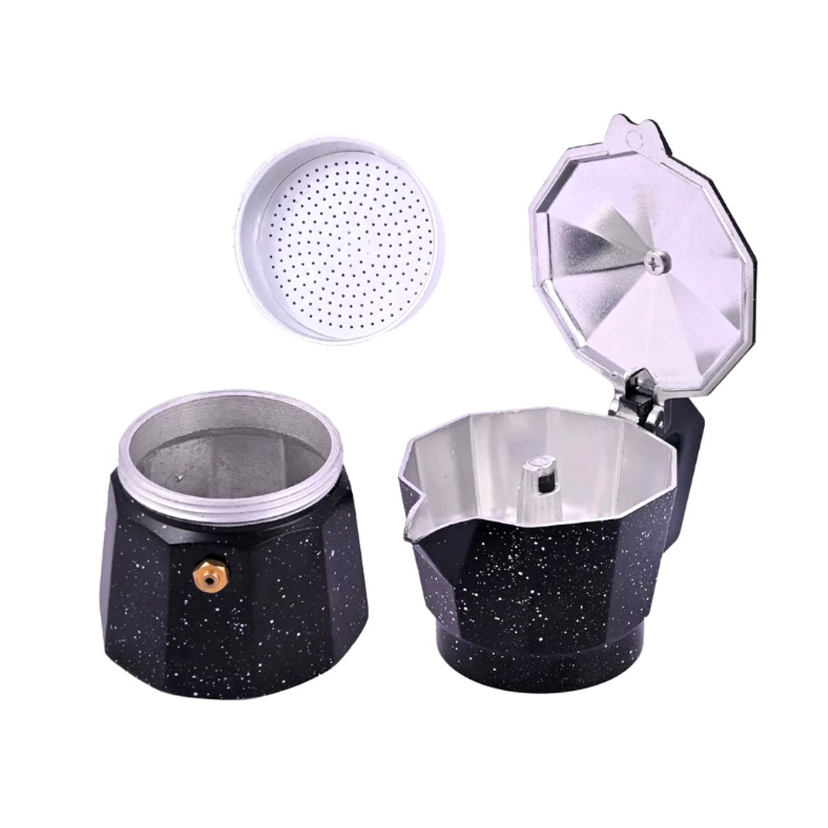 GENERICO - Cafetera moka italiana bañada en granito 3 tz