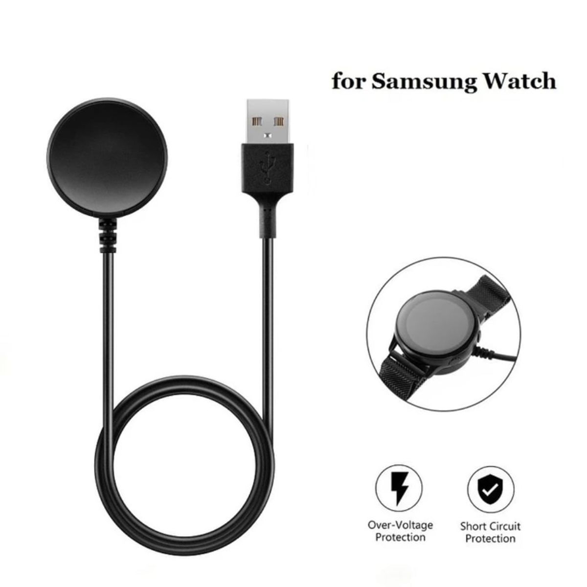SAMSUNG - Cargador Magnetico Para Samsung Watch Active 1 y 2 - Negro